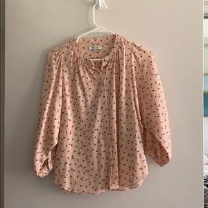 Madewell peach floral blouse